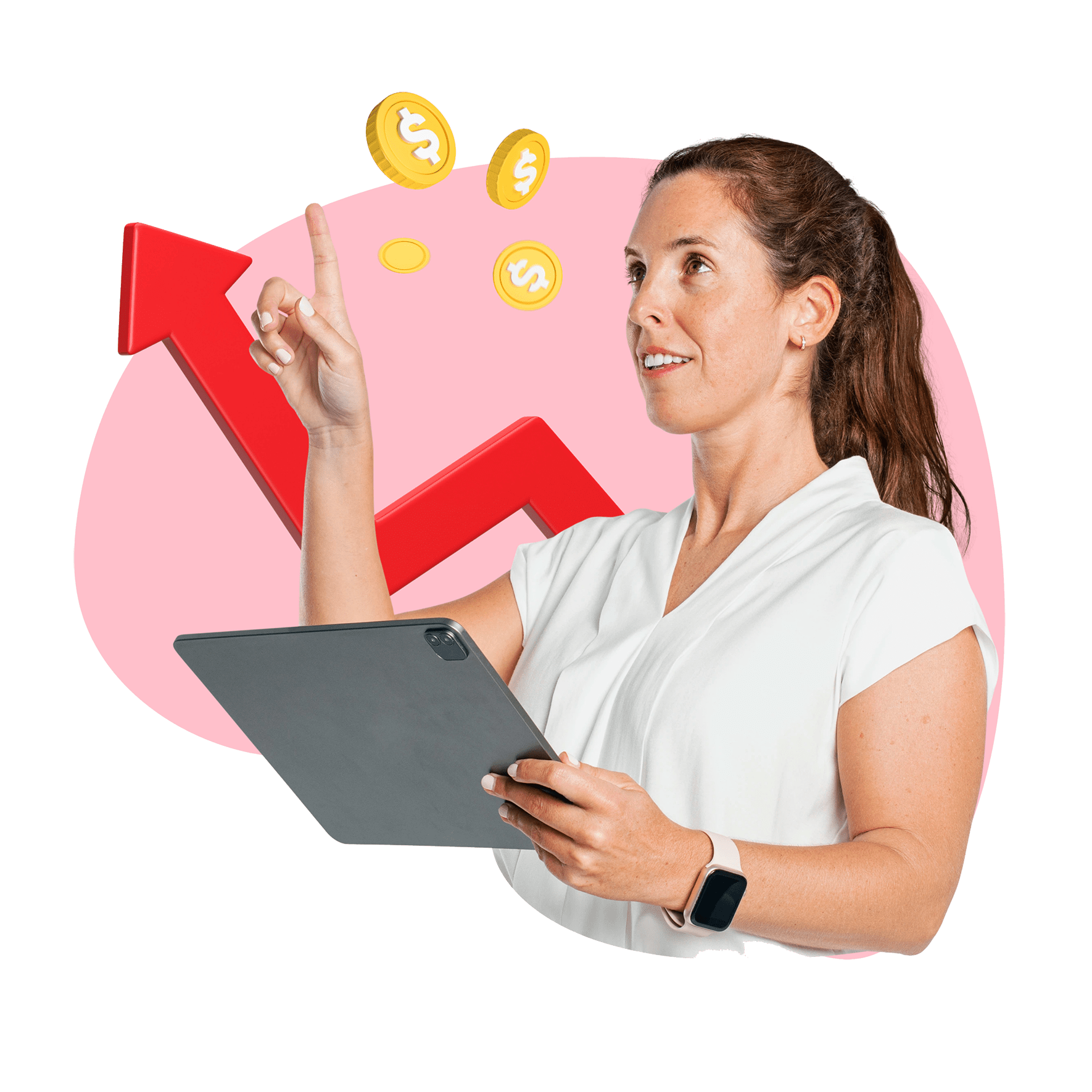 businesswoman-using-tablet-png-business-strategy-remix-transparent-background